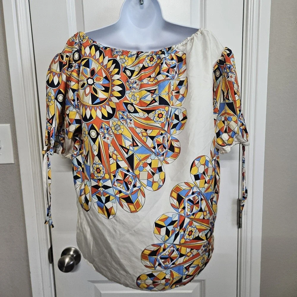 TORY BURCH 100% SILK Blouse TOP sz 4
